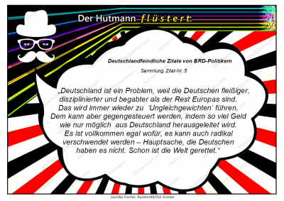Der Hutmann sagt... | Deutschlandfeindliche Zitate von BRD-Politikern | Zitat-Nr. 5